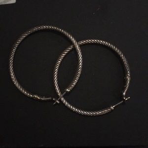 Authentic David Yurman cable classic Silver Hoops
